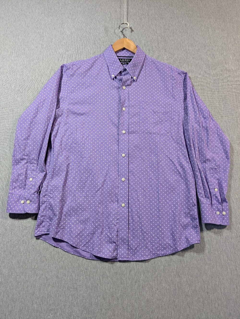 Lauren Ralph Lauren Slim Fit Geometric Shirt Men's 17 34/35 Purple